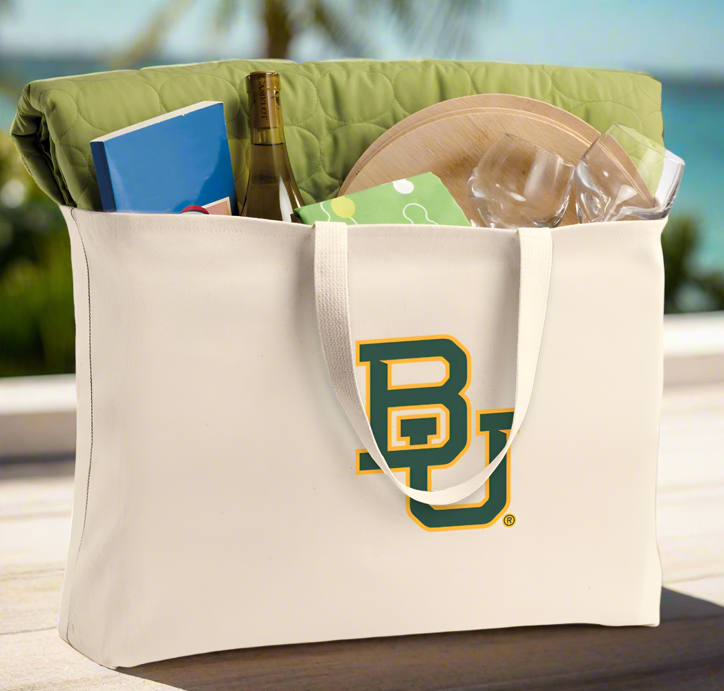 Baylor University Large Tote Bag BU Bears Jumbo Tote for Beach Pool or Travel