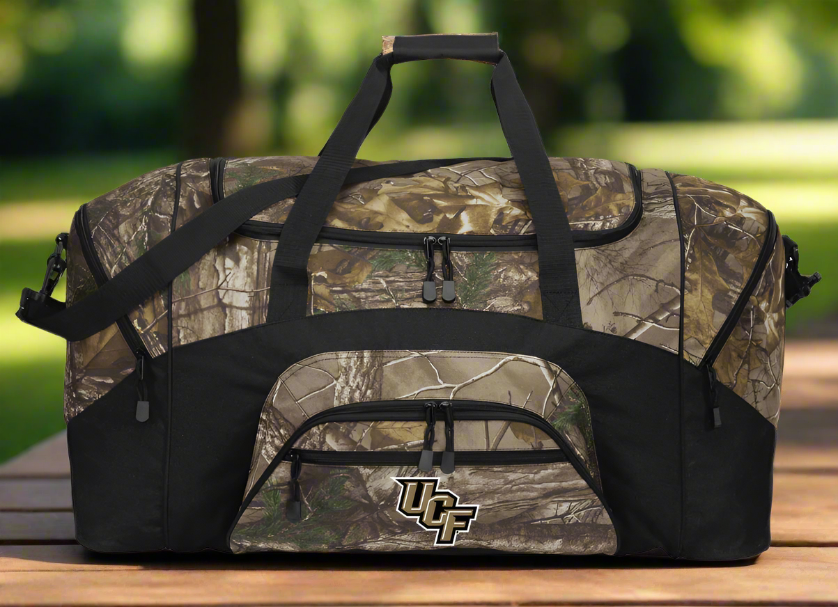 University Of Central Camo Large Duffel Bag UCF Suitcase Travel Bag or Sports Gear Bag