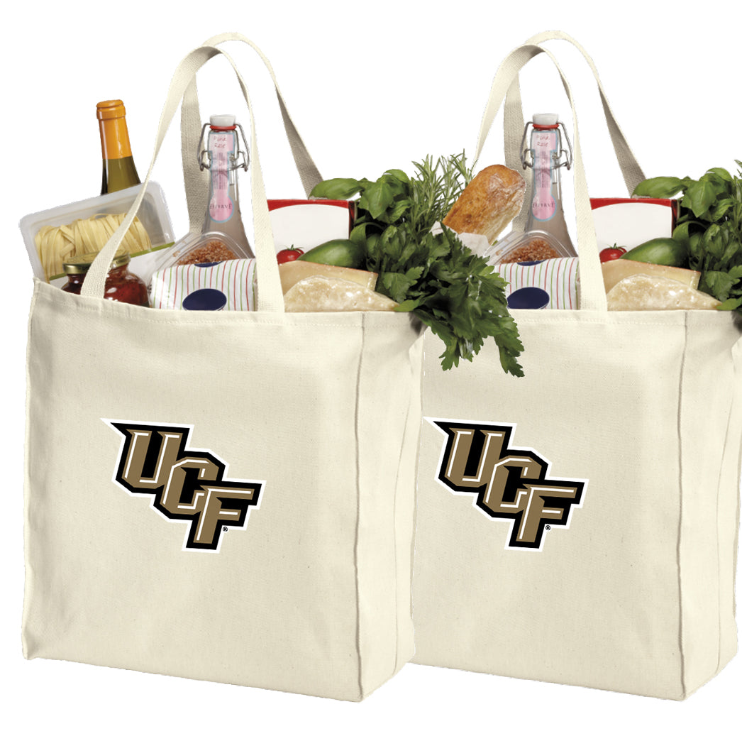 UCF Grocery Shopping Bags 2 PC SET Central Florida Reusable Cotton Bags