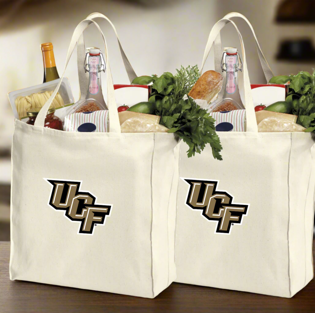 UCF Grocery Shopping Bags 2 PC SET Central Florida Reusable Cotton Bags