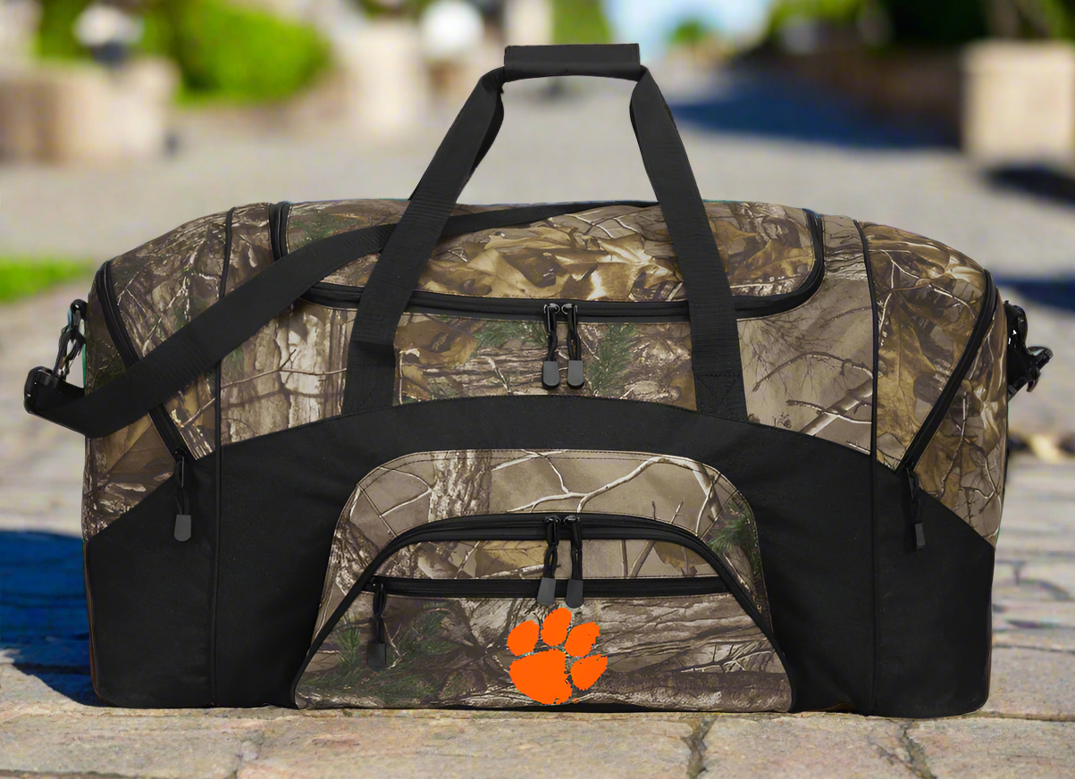 Clemson Camo Duffel Bag Large Clemson Tigers Suitcase Travel Bag or Sports Gear Bag