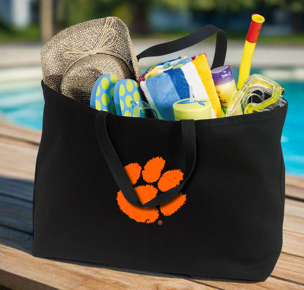 Clemson Large Tote Bag Clemson Tigers Jumbo Tote for Beach Pool or Travel