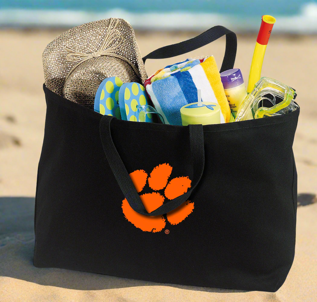 Clemson Large Tote Bag Clemson Tigers Jumbo Tote for Beach Pool or Travel