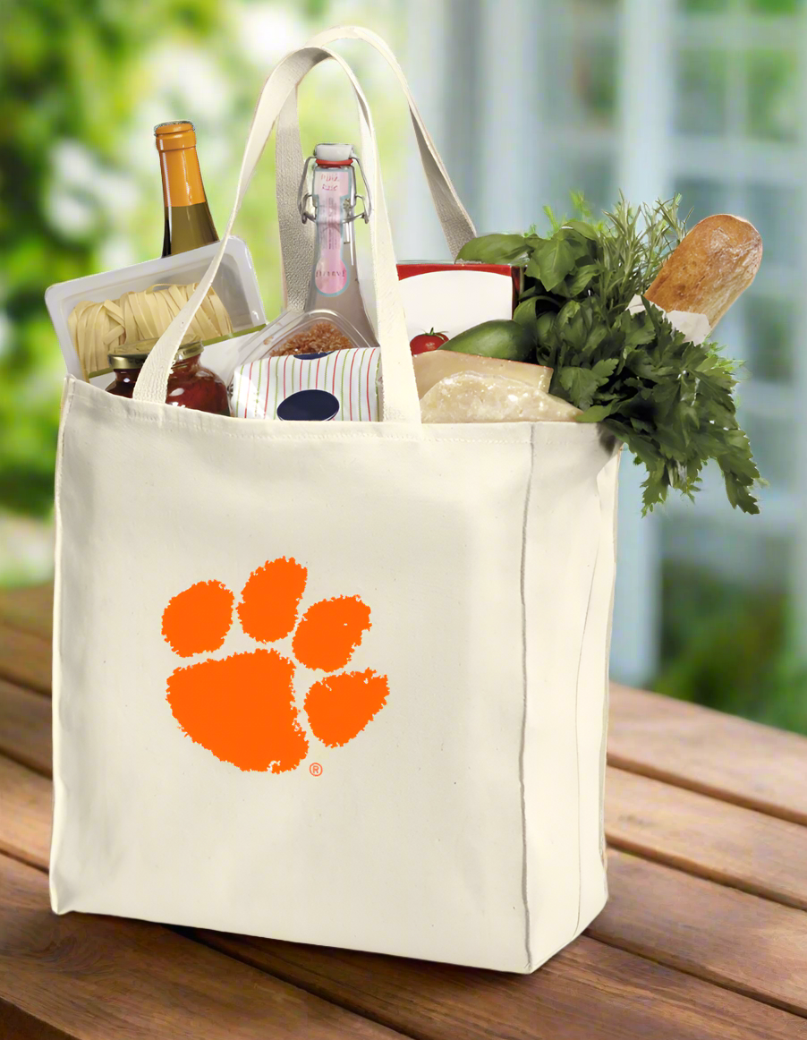 Clemson Grocery Shopping Bag Clemson Tigers Reusable Cotton Bag