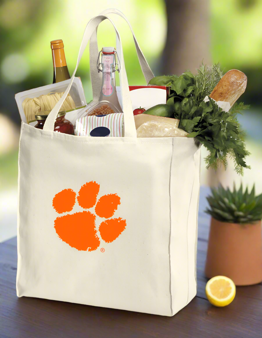 Clemson Grocery Shopping Bag Clemson Tigers Reusable Cotton Bag