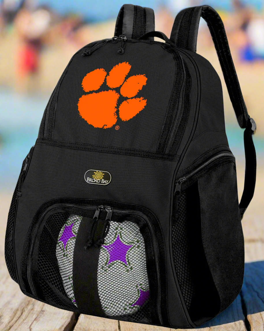 Clemson Soccer Ball Backpack or Clemson Tigers Volleyball Sports Gear Bag