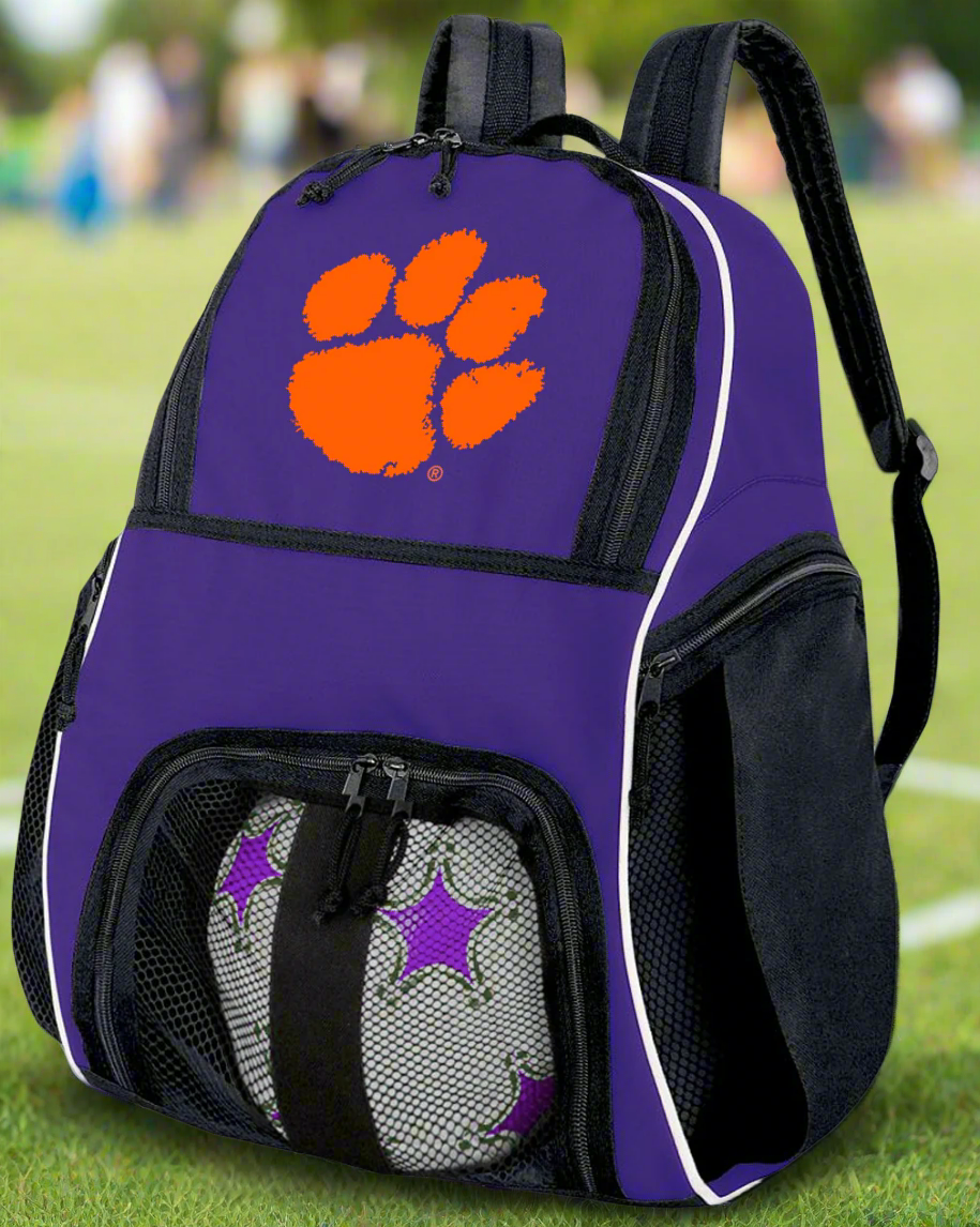 Clemson Soccer Ball Backpack or Clemson Tigers Volleyball Sports Gear Bag