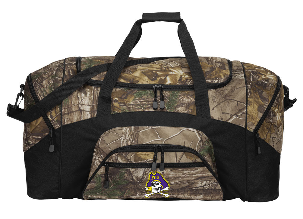 East Carolina Camo Large Duffel Bag ECU Pirates Suitcase Travel Bag or Sports Gear Bag