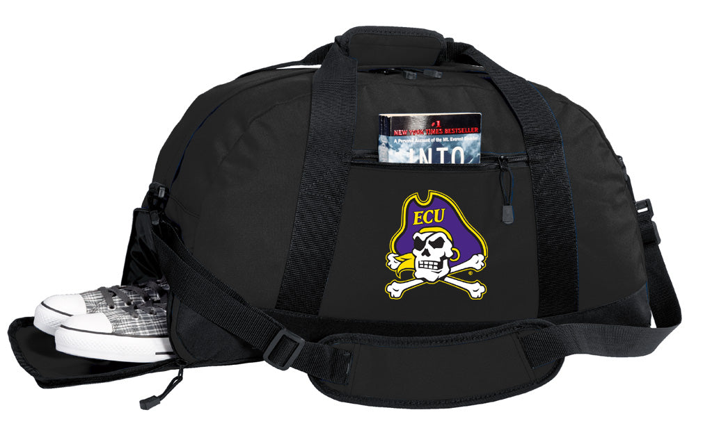 East Carolina Duffel Bag ECU Pirates Gym or Sports Bag with Shoe Pocket