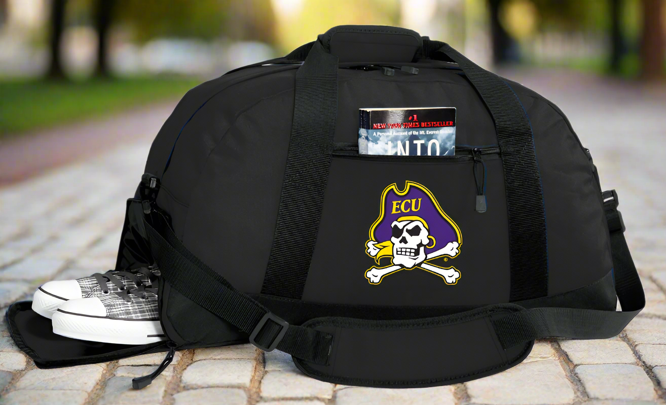 East Carolina Duffel Bag ECU Pirates Gym or Sports Bag with Shoe Pocket