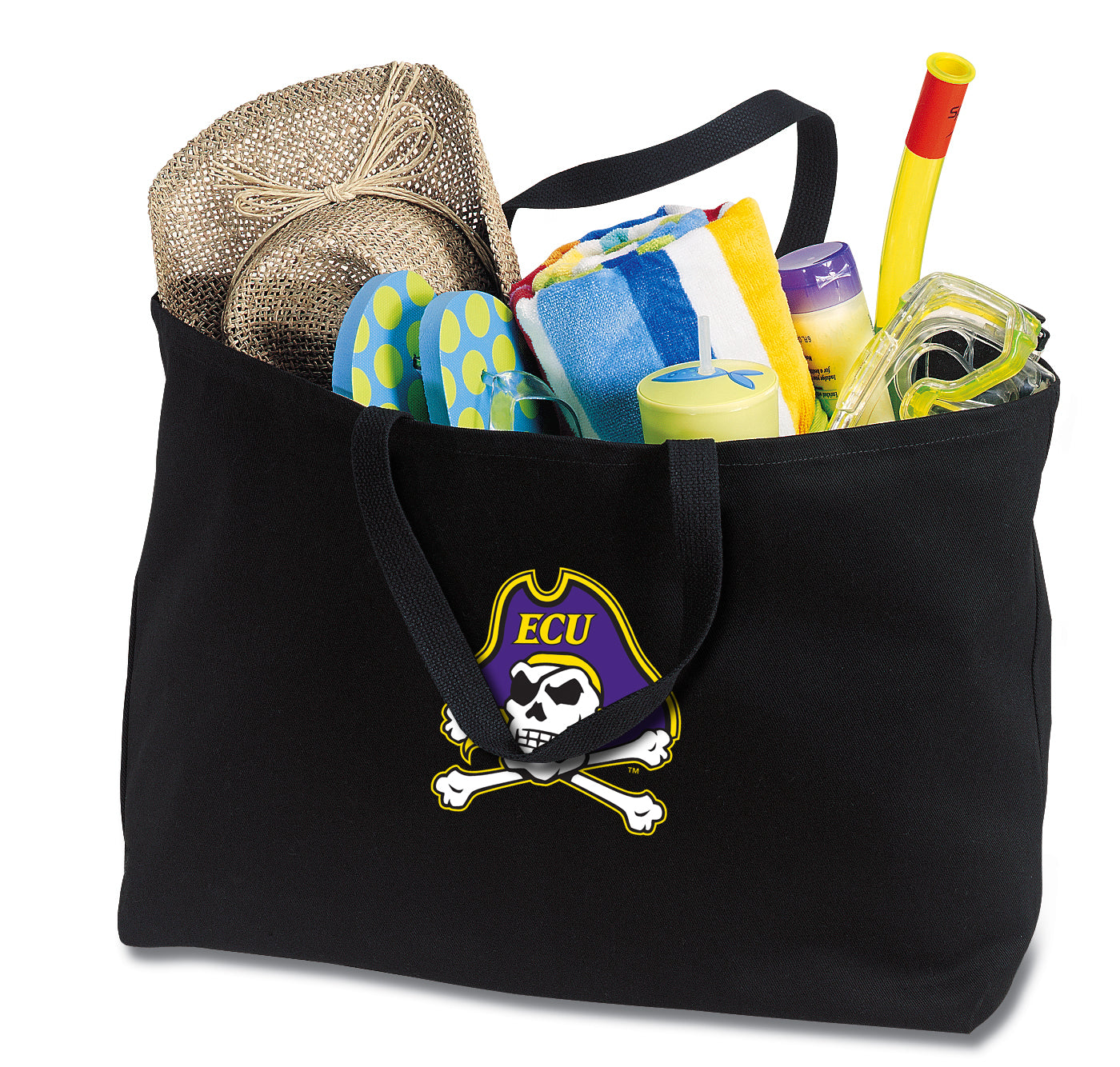 East Carolina Large Tote Bag ECU Pirates Jumbo Tote for Beach Pool or Travel