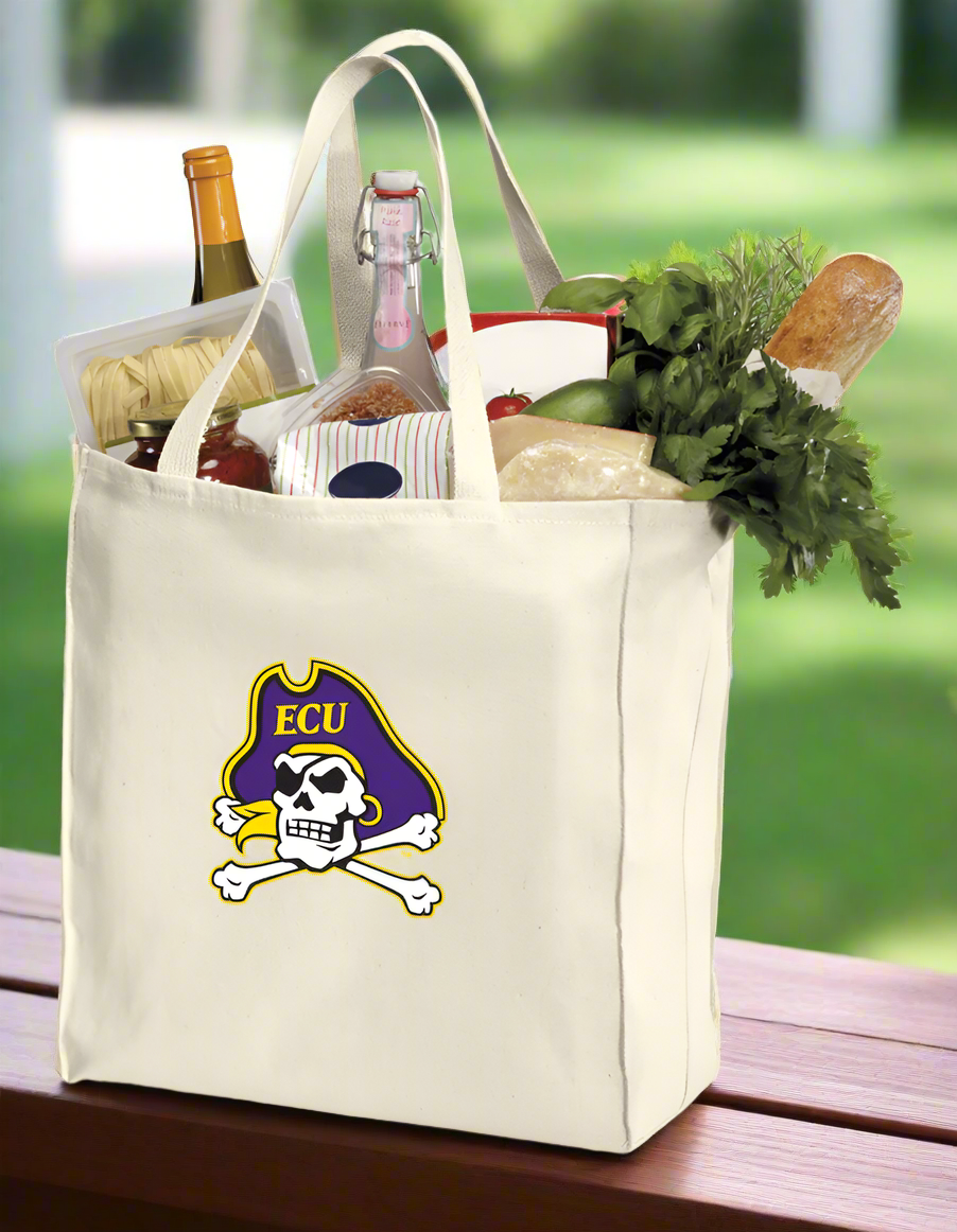 East Carolina Grocery Shopping Bag ECU Pirates Reusable Cotton Bag