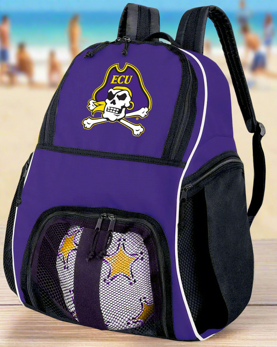 East Carolina Soccer Ball Backpack or ECU Pirates Volleyball Sports Gear Bag