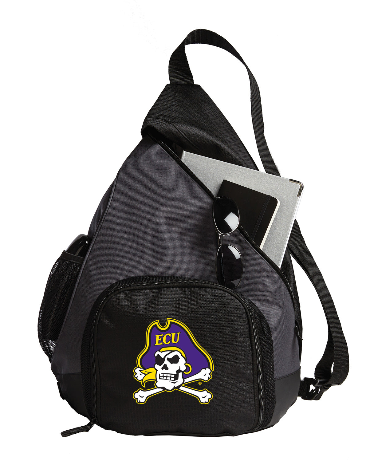 East Carolina Sling Backpack ECU Pirates Bag with Soccer Ball or Volleyball Bag Sports Gear Compartment Practice Bag