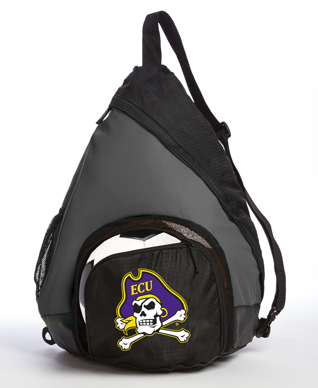 East Carolina Sling Backpack ECU Pirates Bag with Soccer Ball or Volleyball Bag Sports Gear Compartment Practice Bag