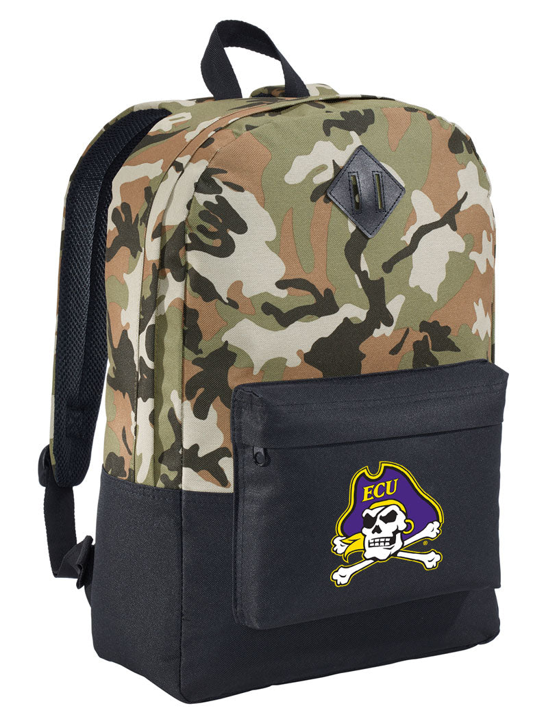 East Carolina Camo Backpack ECU Pirates Medium Classic Style Backpack