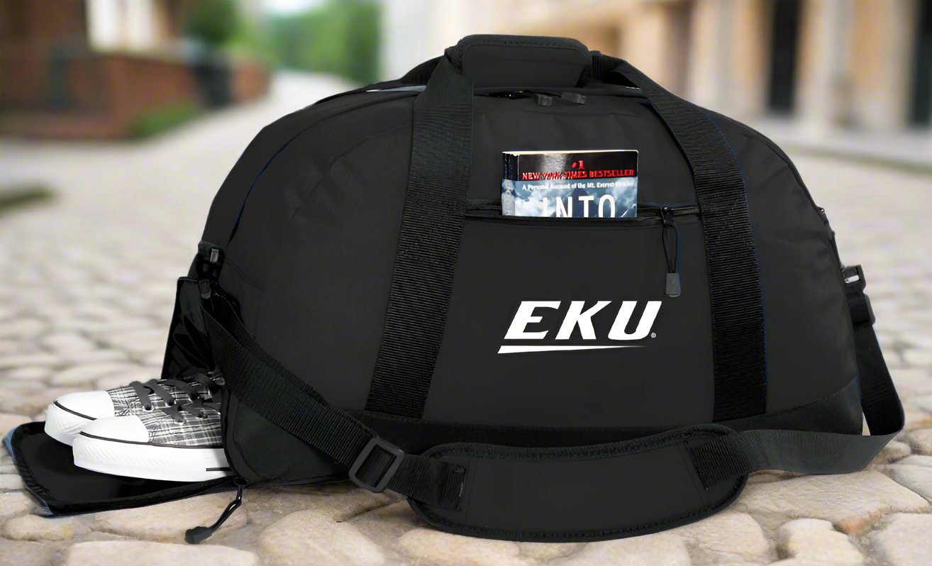 Eastern Kentucky University Duffel Bag EKU Gym or Sports Bag with Shoe Pocket