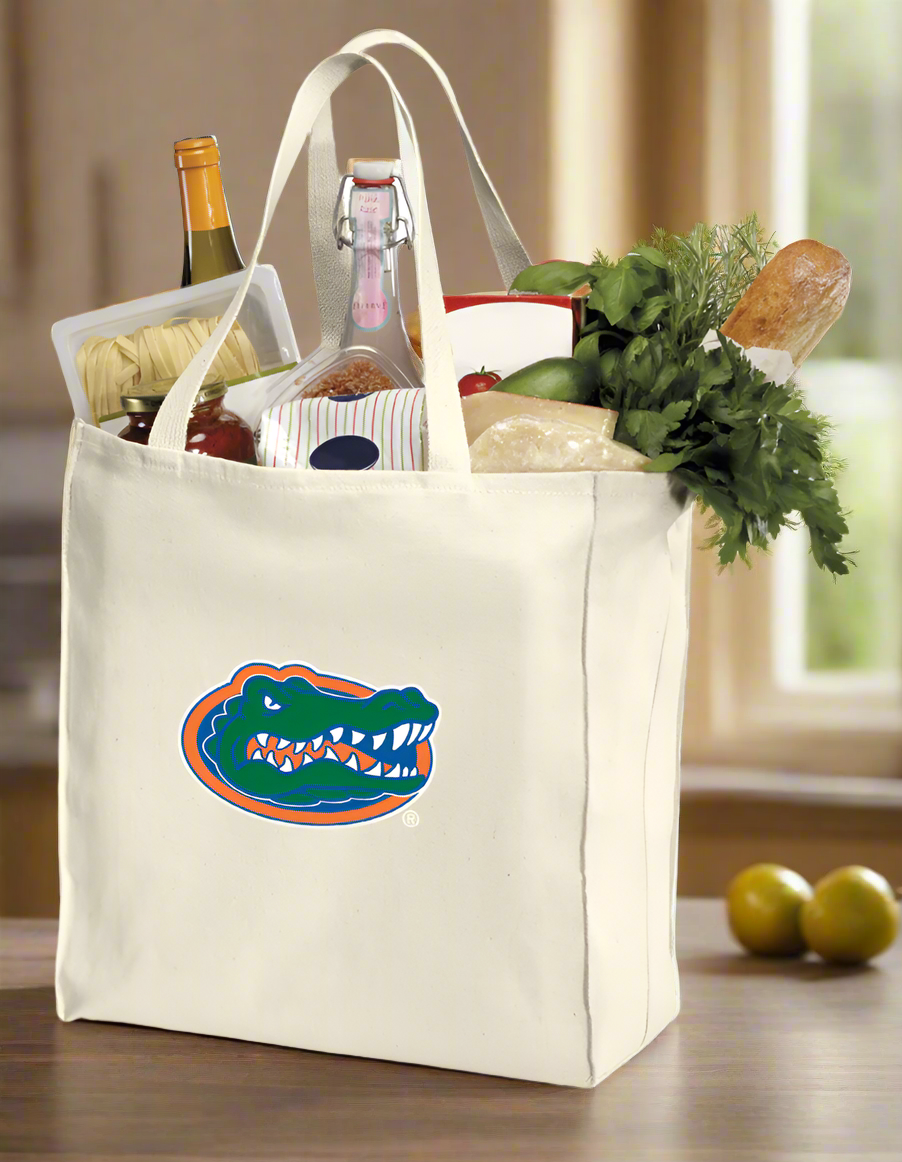 University of Florida Grocery Shopping Bags 2 PC SET Florida Gators Reusable Cotton Bags