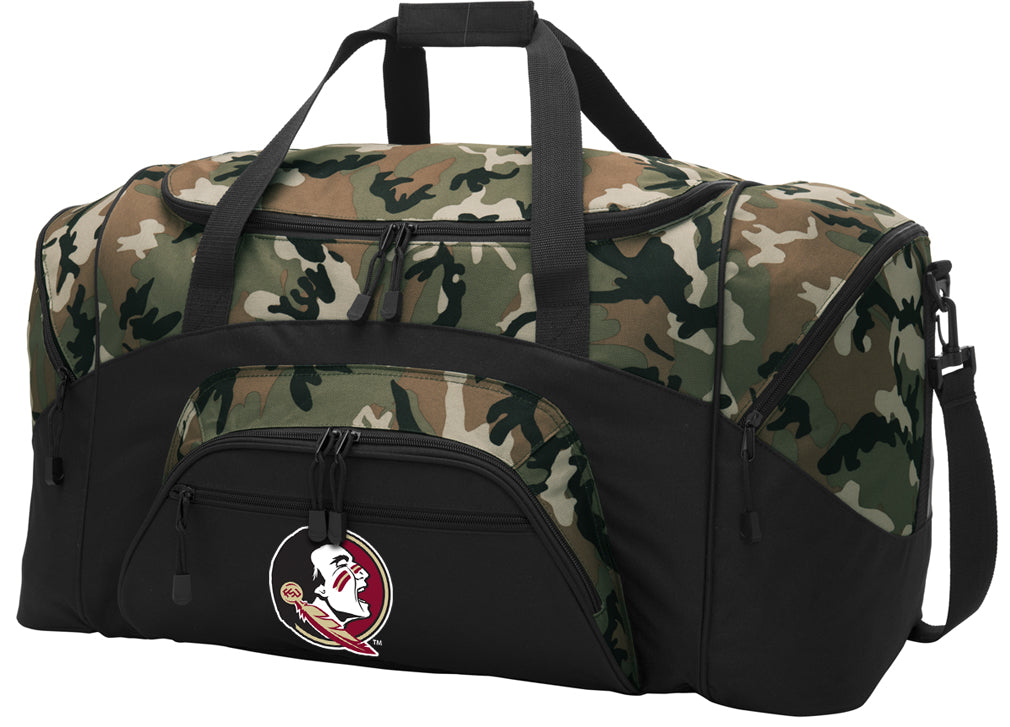 Florida State Large Camo Duffel Bag FSU Suitcase or Sports Gear Bag