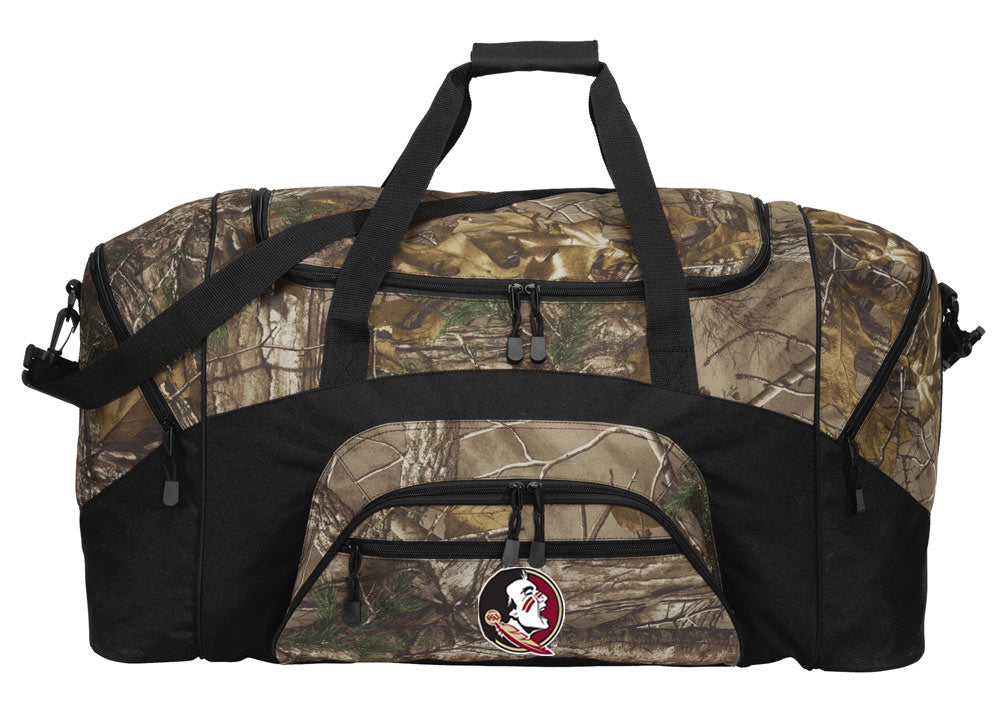 Florida State Camo Large Duffel Bag FSU Suitcase Travel Bag or Sports Gear Bag