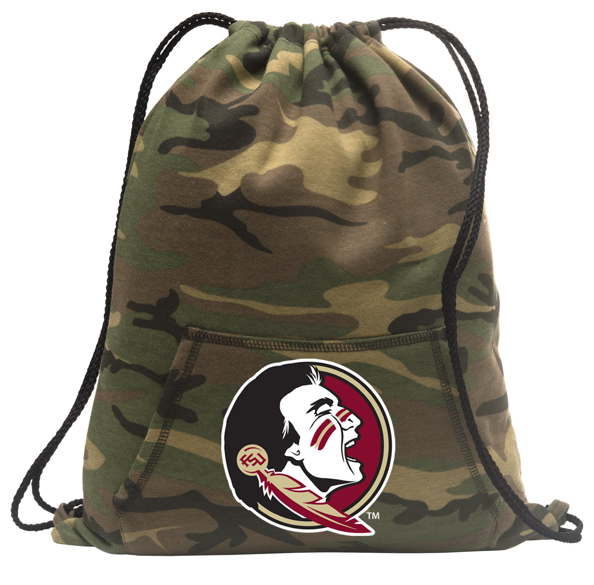 Florida State Camo Drawstring Backpack FSU Hoody Style Cinch Pack Bag