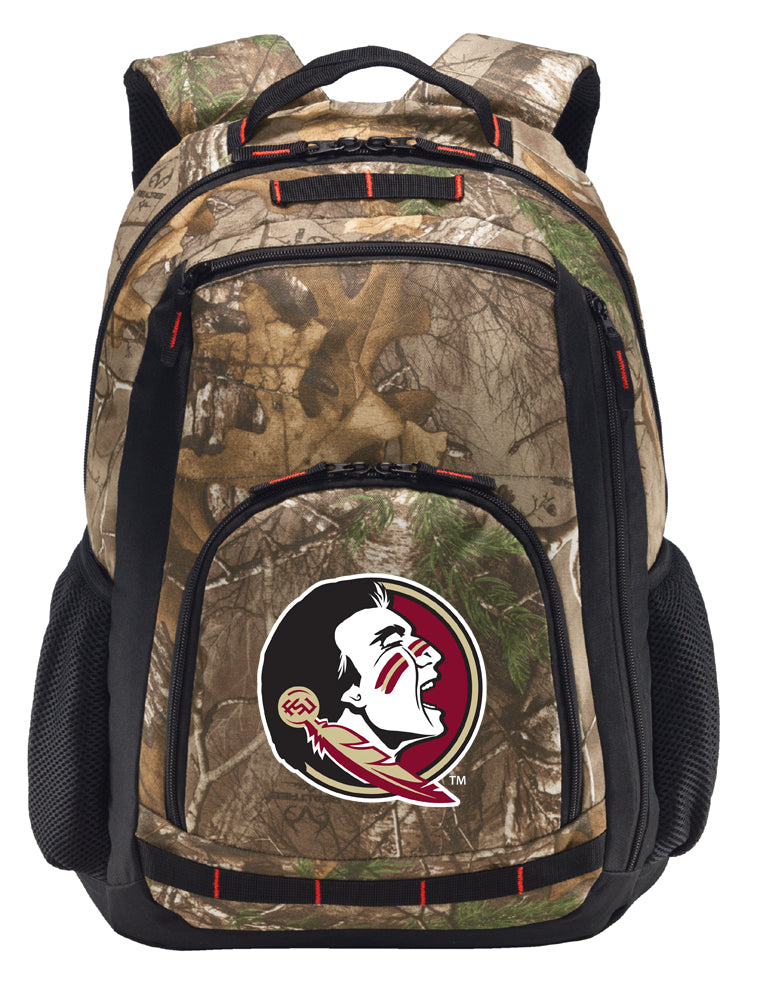 Florida State Camo Backpack FSU Laptop Computer Backpack