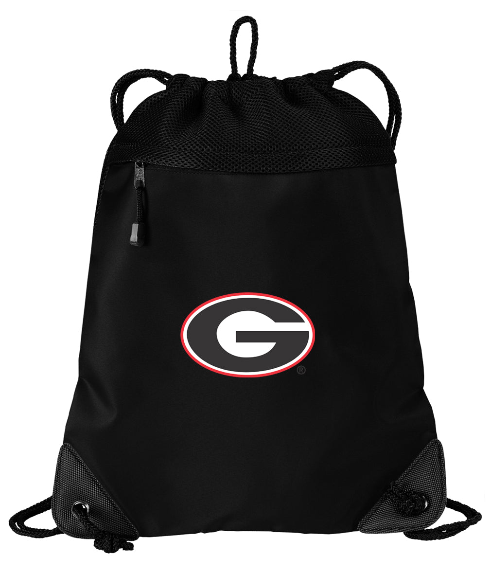 University of Georgia Drawstring Backpack UGA Bulldogs Cinch Pack - Mesh & Microfiber