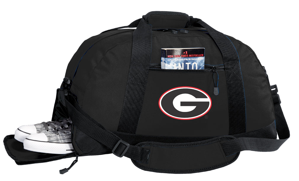 University of Georgia Duffel Bag UGA Bulldogs Gym or Sports Bag with Shoe Pocket