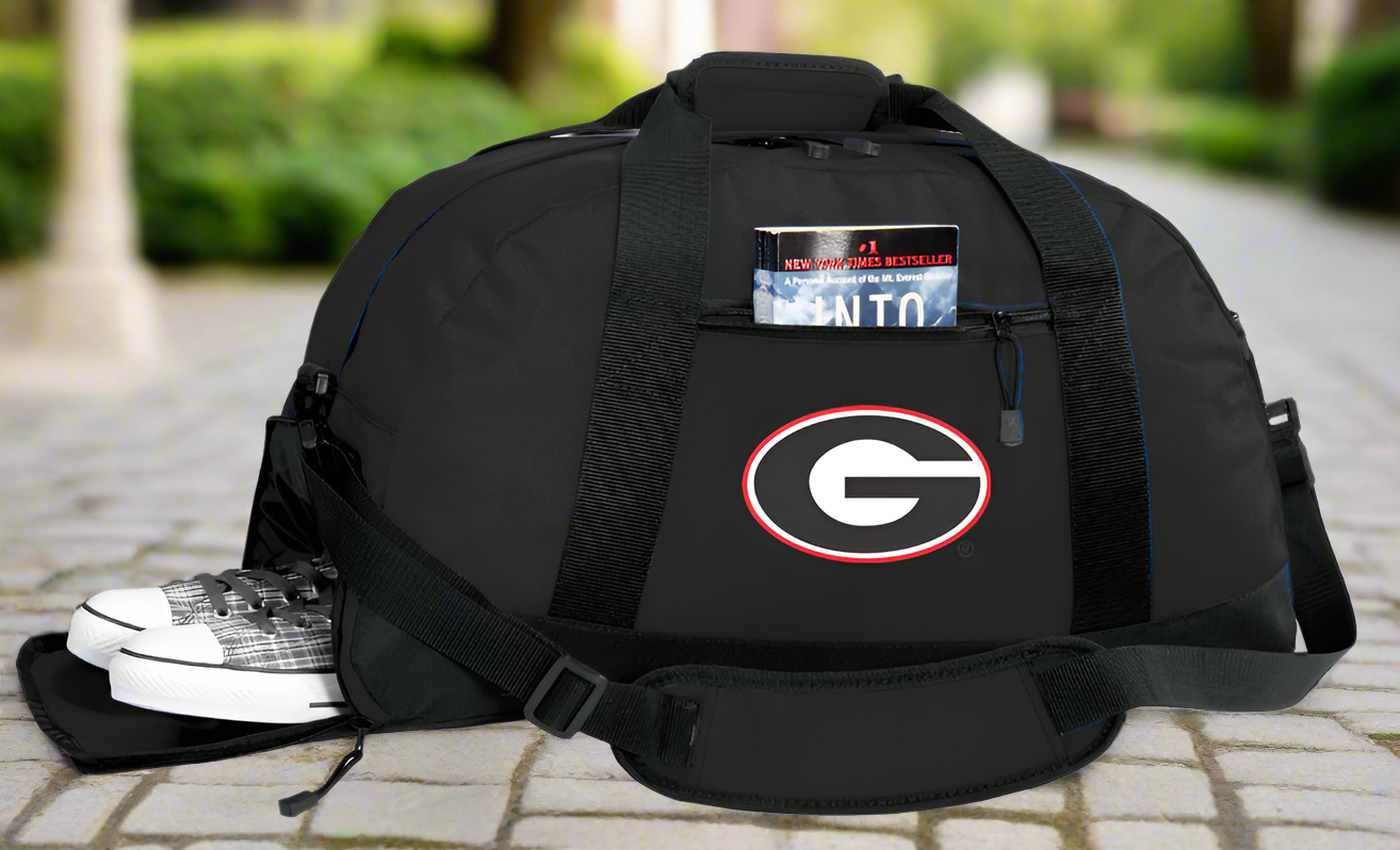 University of Georgia Duffel Bag UGA Bulldogs Gym or Sports Bag with Shoe Pocket