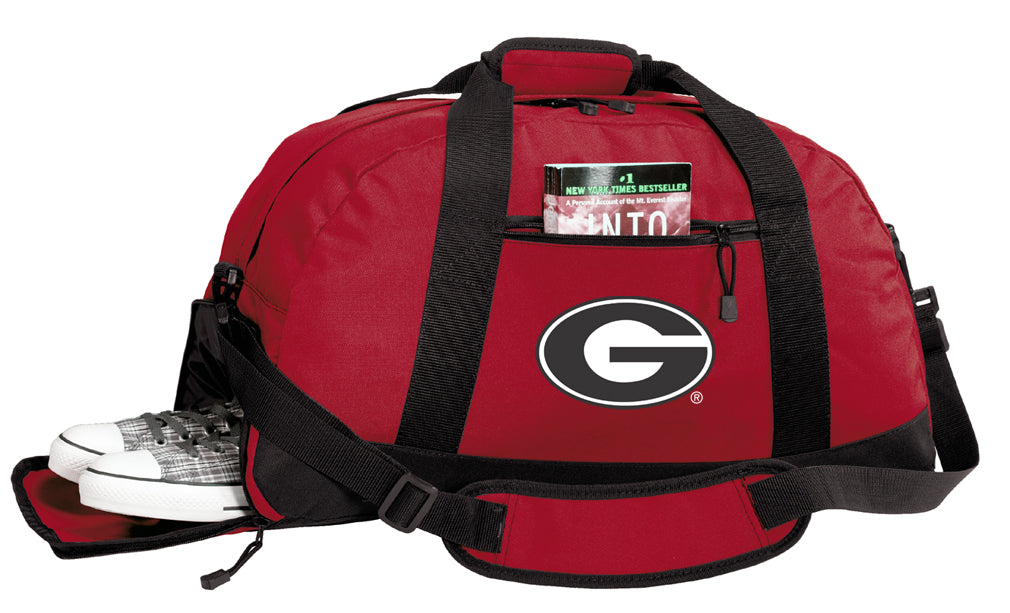 University of Georgia Duffel Bag UGA Bulldogs Gym or Sports Bag with Shoe Pocket