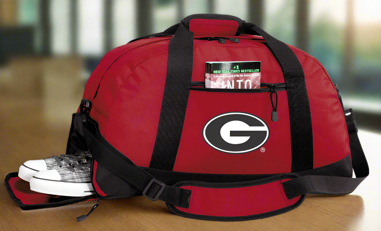 University of Georgia Duffel Bag UGA Bulldogs Gym or Sports Bag with Shoe Pocket