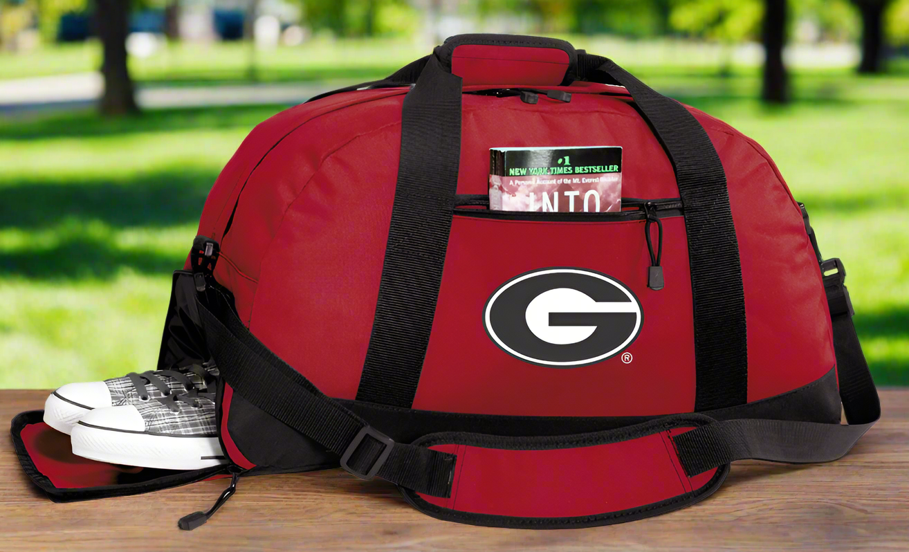 University of Georgia Duffel Bag UGA Bulldogs Gym or Sports Bag with Shoe Pocket