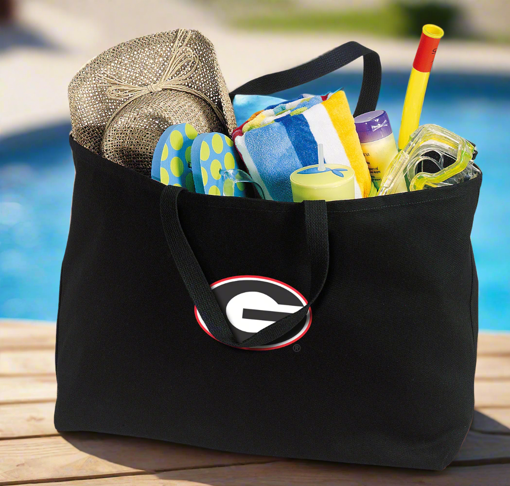 University of Georgia Large Tote Bag UGA Bulldogs Jumbo Tote for Beach Pool or Travel