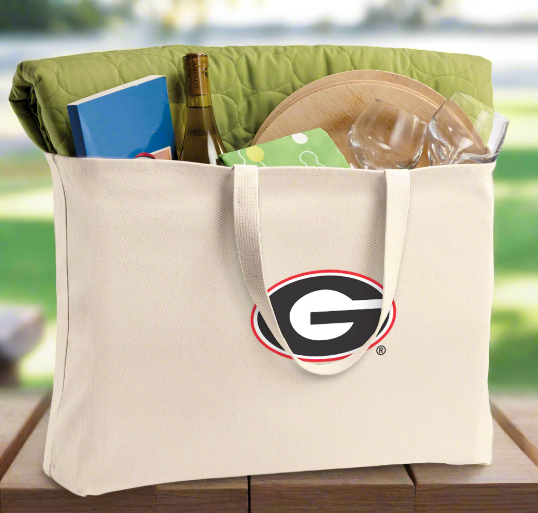 University of Georgia Large Tote Bag UGA Bulldogs Jumbo Tote for Beach Pool or Travel