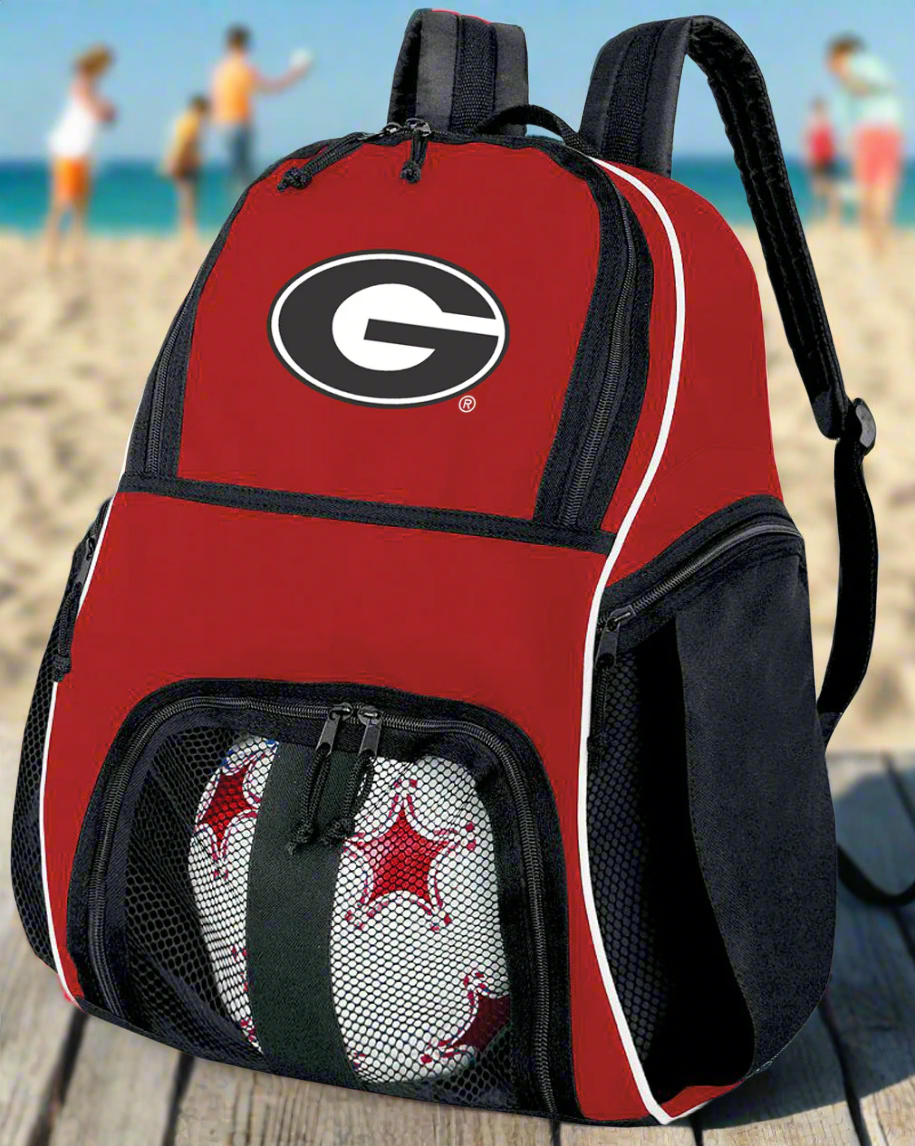 University of Georgia Soccer Ball Backpack or UGA Bulldogs Volleyball Sports Gear Bag