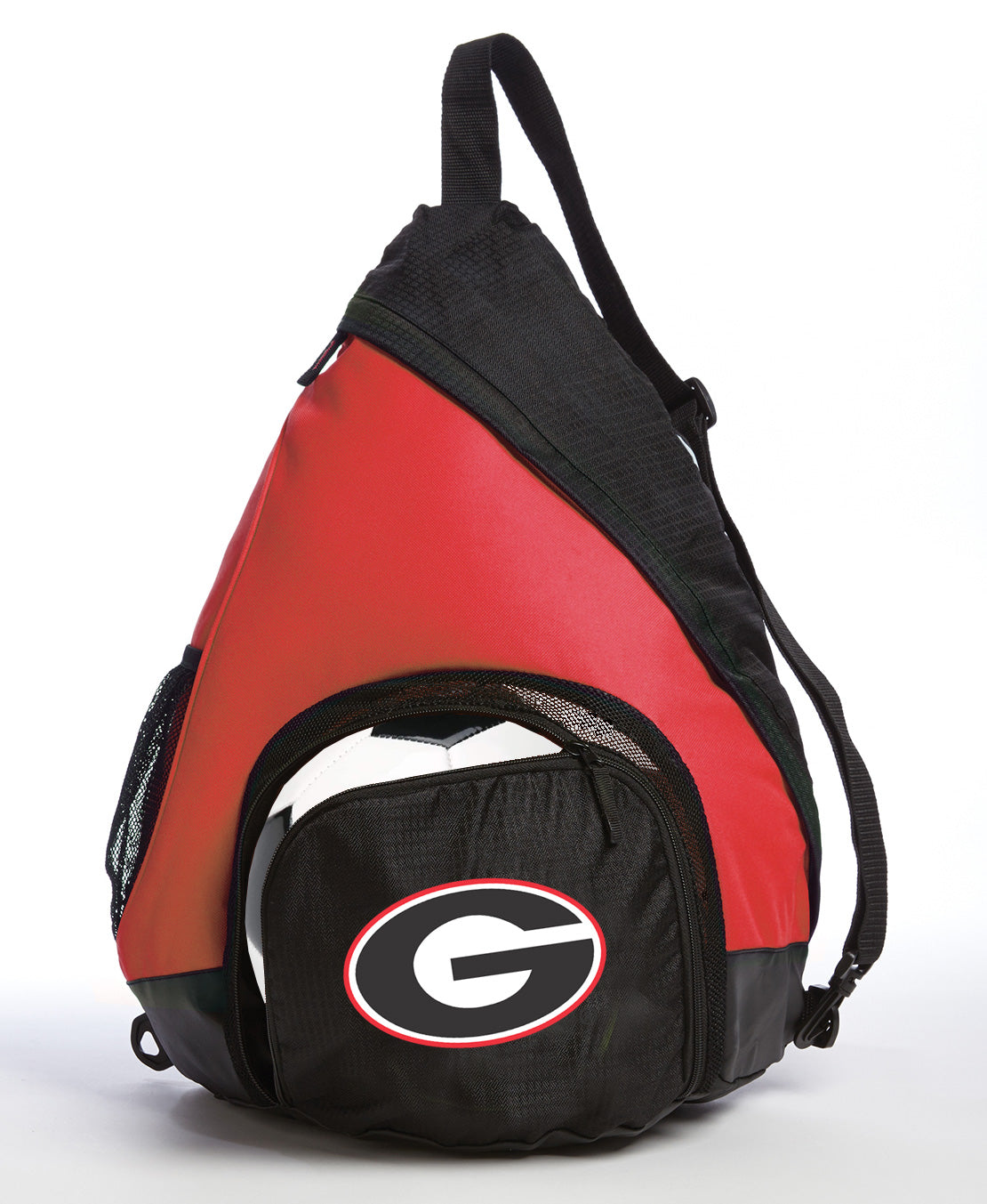 University of Georgia Sling Backpack UGA Bulldogs Bag with Soccer Ball or Volleyball Bag Sports Gear Compartment Practice Bag