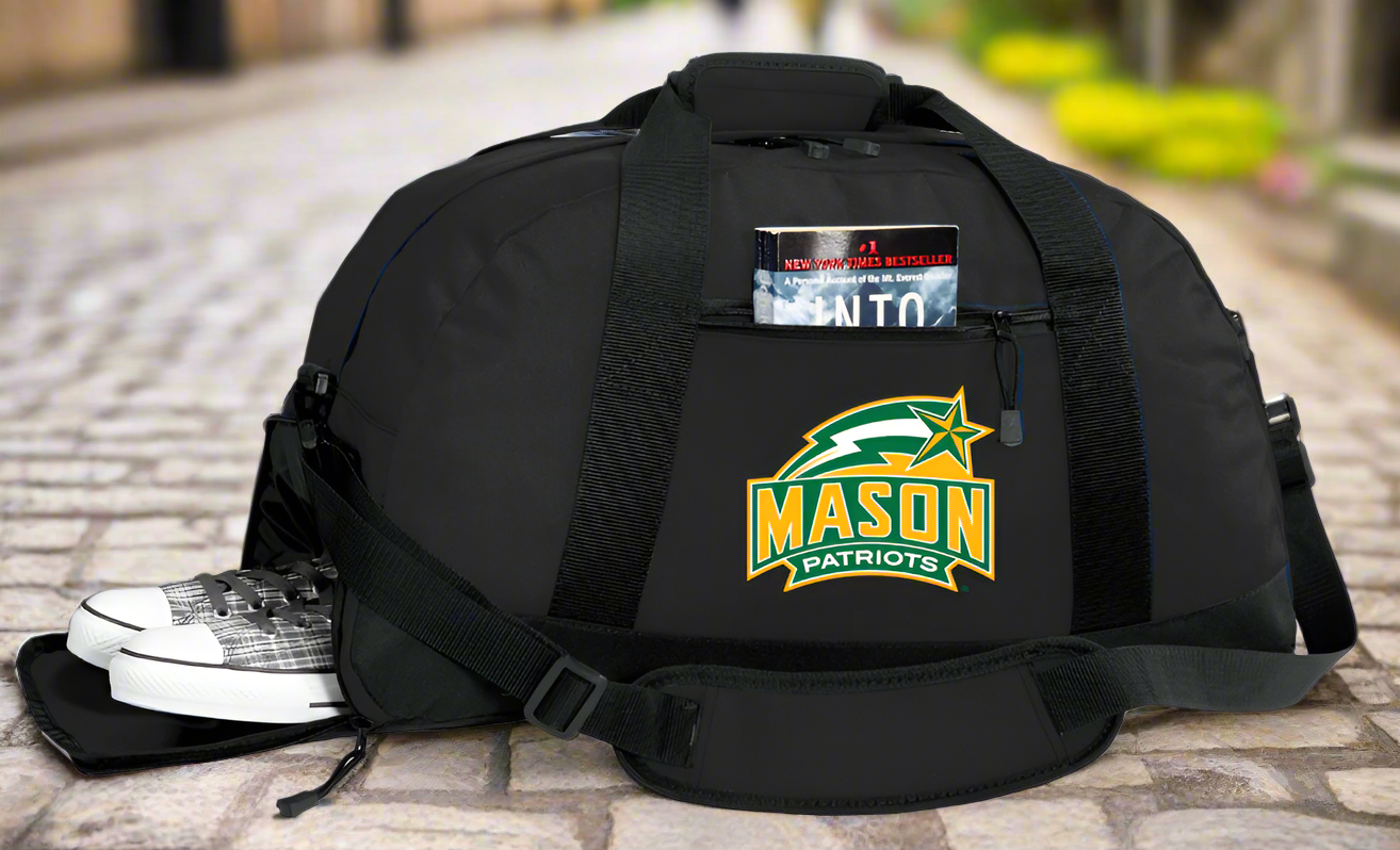 George Mason University Duffel Bag GMU Patriots Gym or Sports Bag with Shoe Pocket