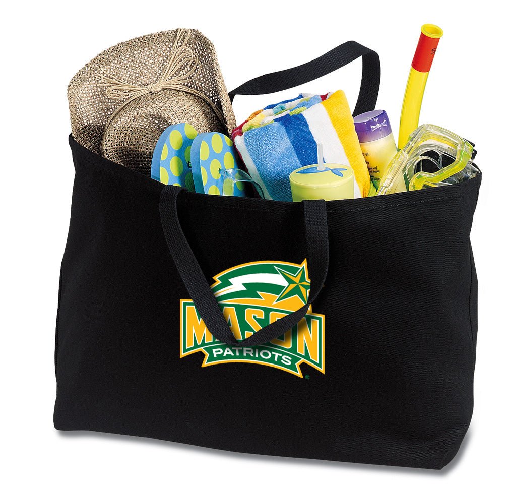 George Mason University Large Tote Bag GMU Patriots Jumbo Tote for Beach Pool or Travel