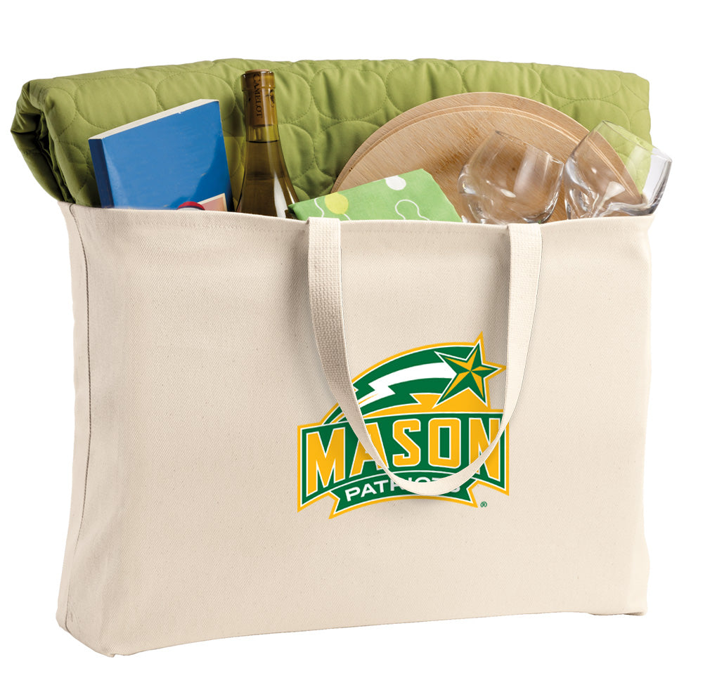 George Mason University Large Tote Bag GMU Patriots Jumbo Tote for Beach Pool or Travel