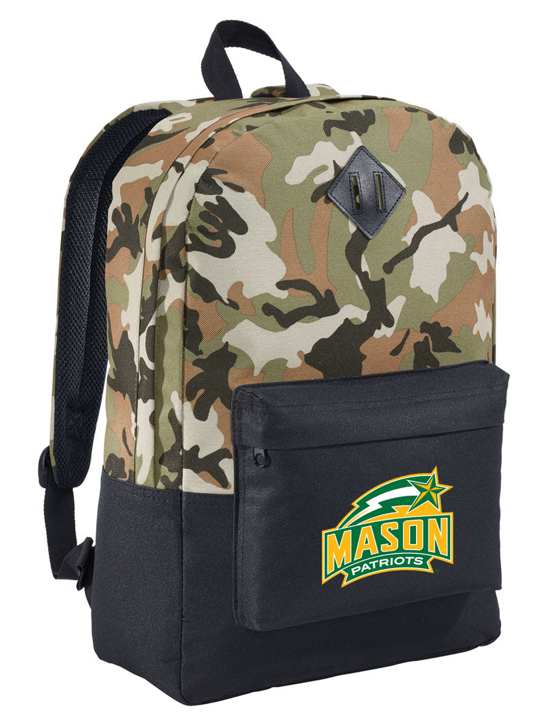 George Mason University Camo Backpack GMU Patriots Medium Classic Style Backpack