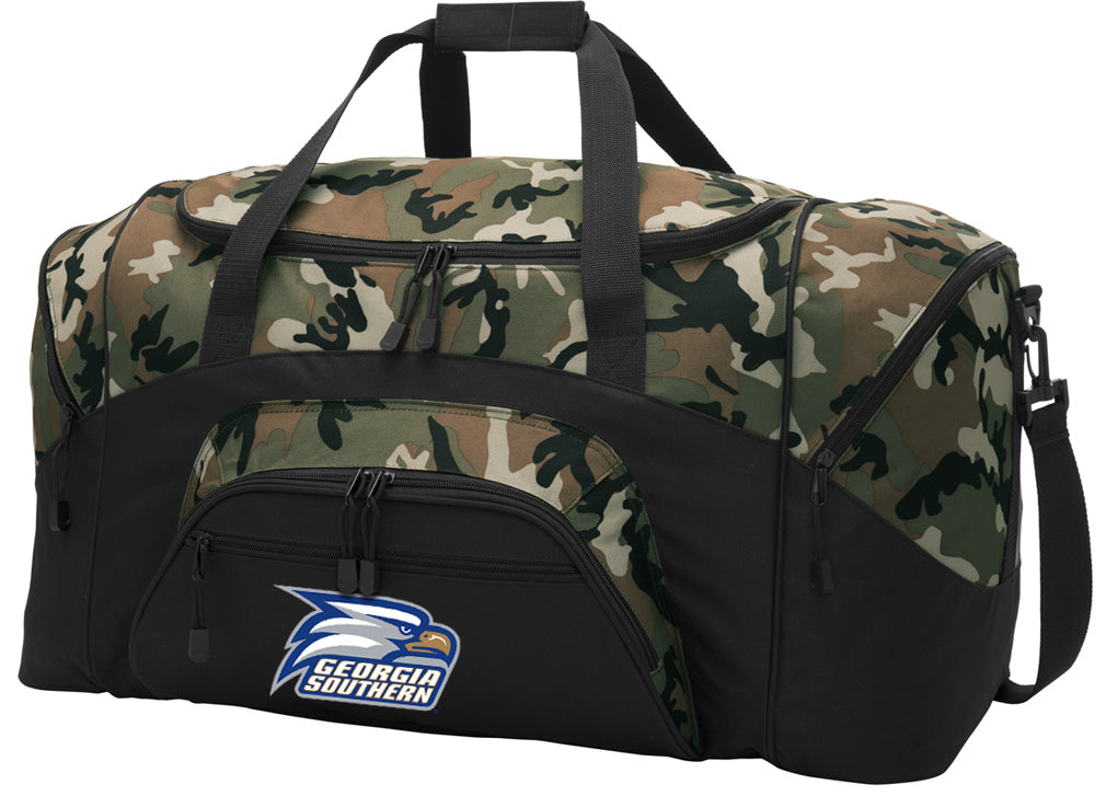 Georgia Southern Large Camo Duffel Bag GS Eagles Suitcase or Sports Gear Bag