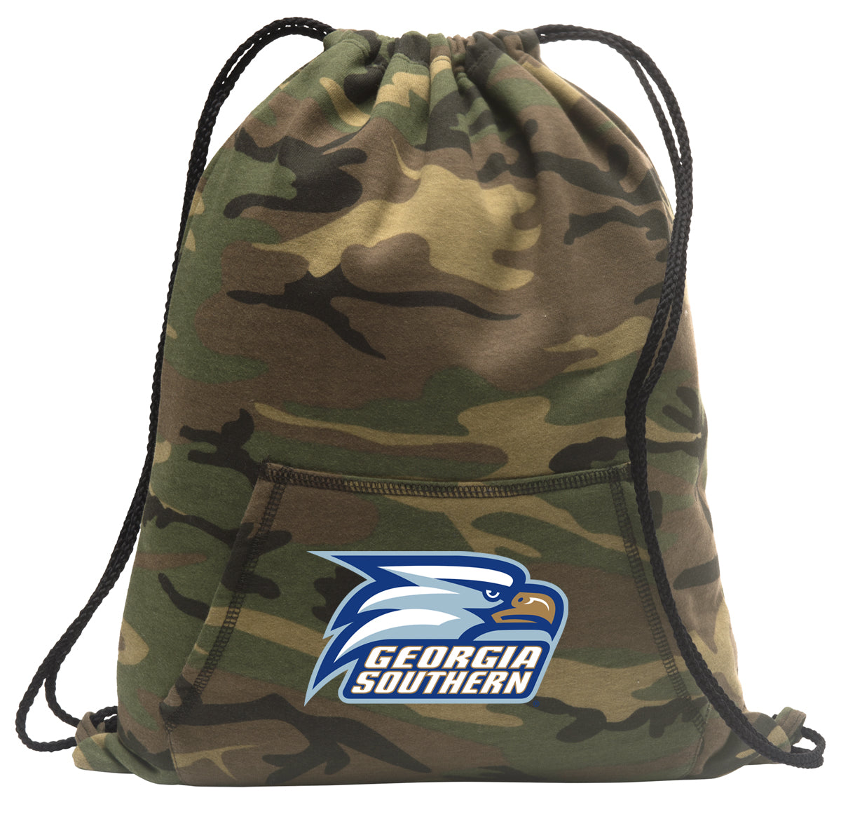 Georgia Southern Camo Drawstring Backpack GS Eagles Hoody Style Cinch Pack Bag