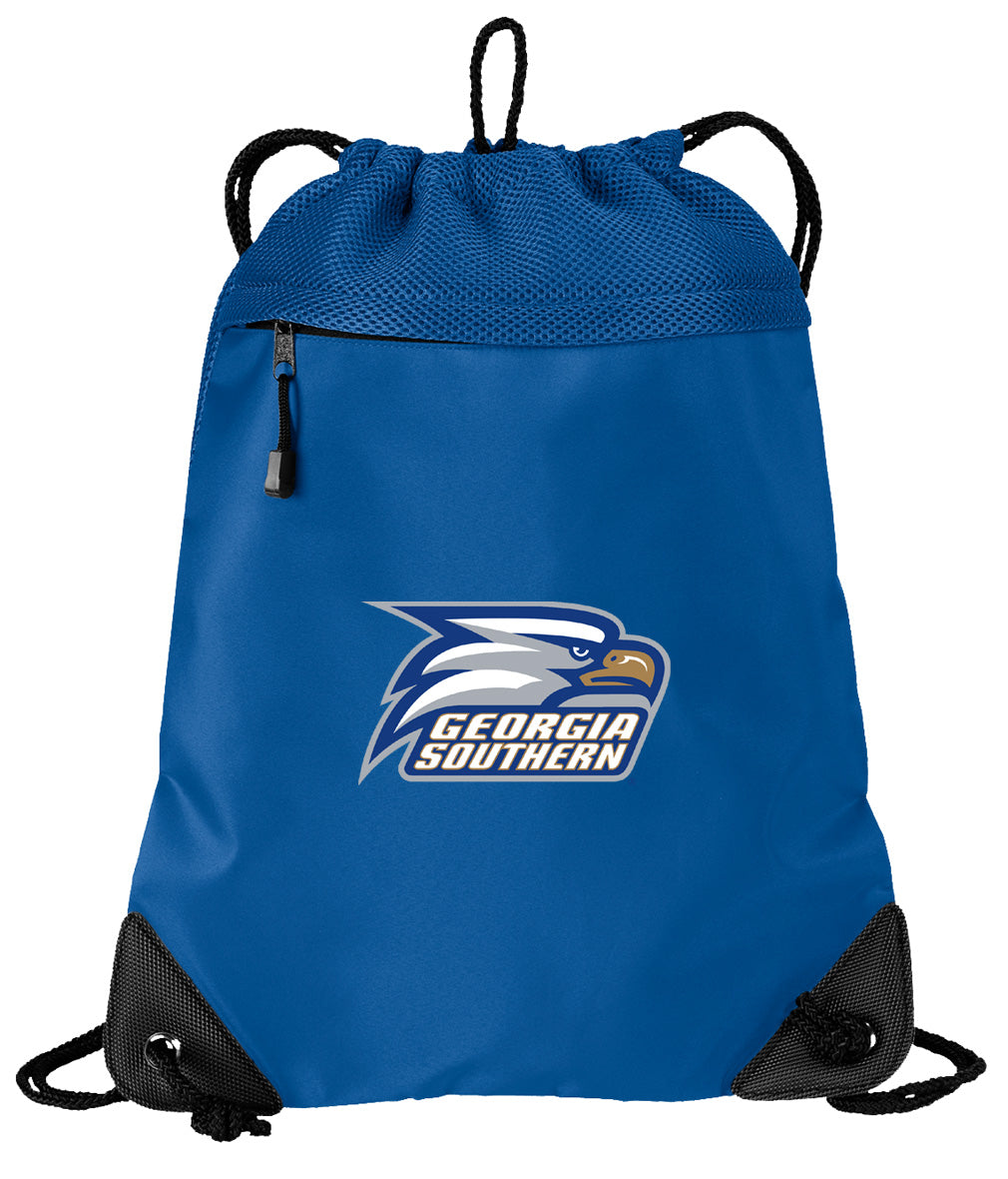 Georgia Southern Drawstring Backpack GS Eagles Cinch Pack - Mesh & Microfiber