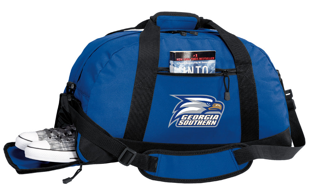 Georgia Southern Duffel Bag GS Eagles Gym or Sports Bag with Shoe Pocket