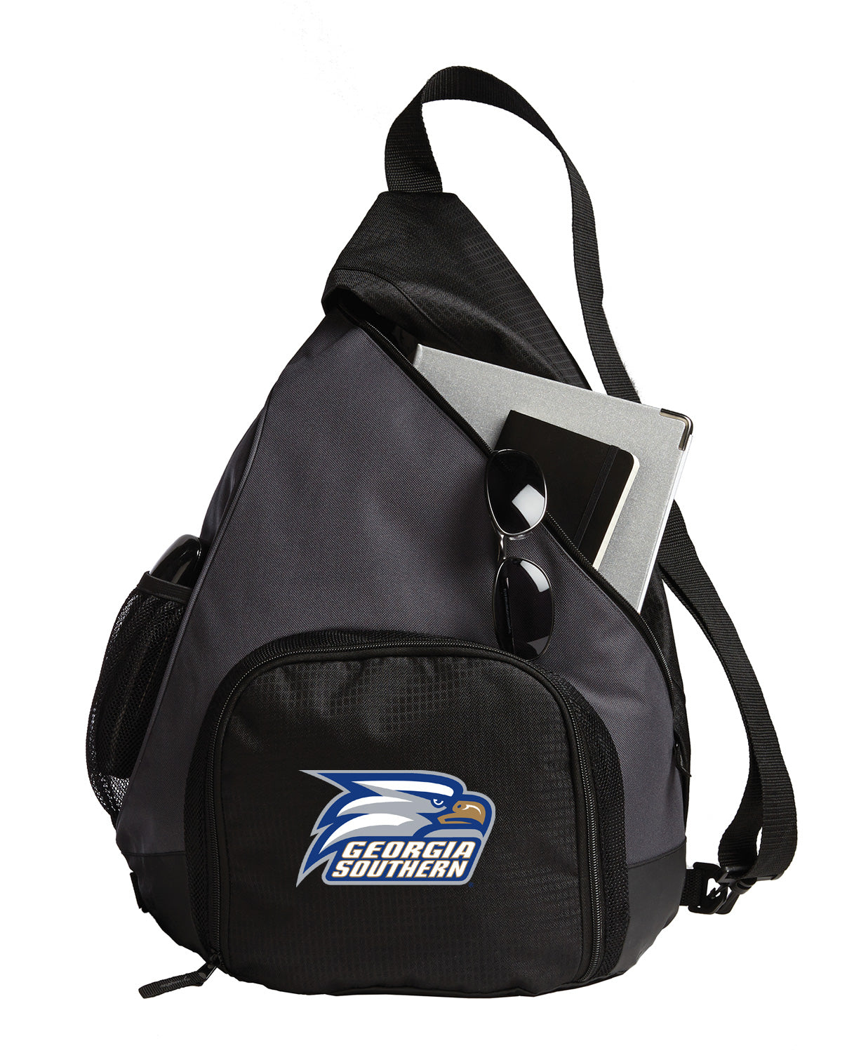 Georgia Southern Sling Backpack GS Eagles Bag with Soccer Ball or Volleyball Bag Sports Gear Compartment Practice Bag