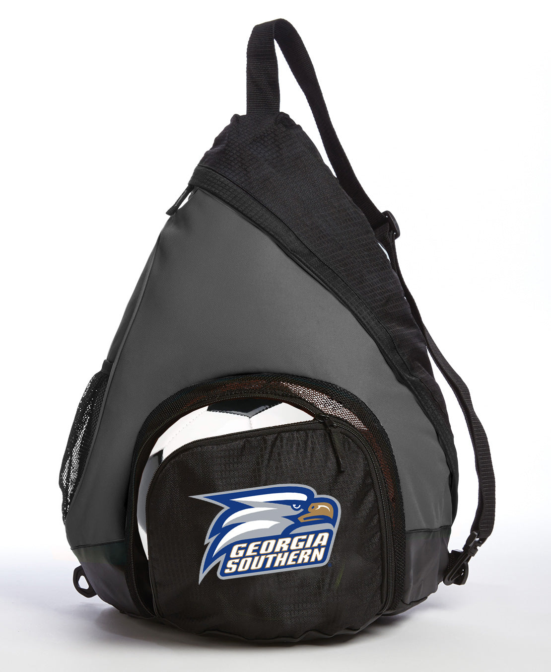 Georgia Southern Sling Backpack GS Eagles Bag with Soccer Ball or Volleyball Bag Sports Gear Compartment Practice Bag