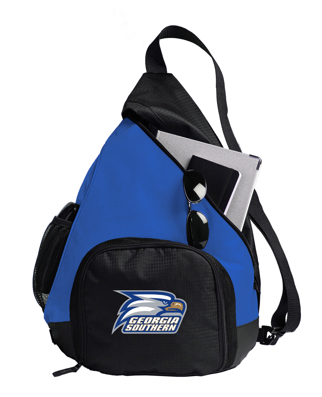 Georgia Southern Sling Backpack GS Eagles Bag with Soccer Ball or Volleyball Bag Sports Gear Compartment Practice Bag