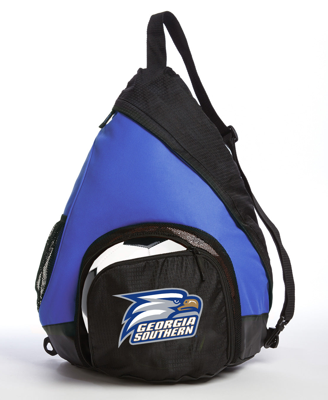 Georgia Southern Sling Backpack GS Eagles Bag with Soccer Ball or Volleyball Bag Sports Gear Compartment Practice Bag