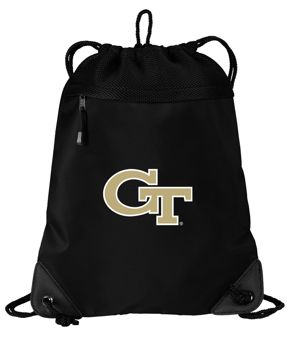 Georgia Tech Drawstring Backpack Georgia Tech Logo Cinch Pack - Mesh & Microfiber