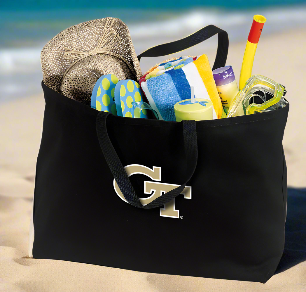 Georgia Tech Large Tote Bag Jumbo Tote for Beach Pool or Travel